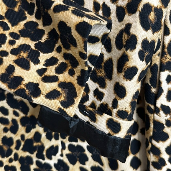 The Limited Collarless Leopard Print long Jacket, Beige, Tan & Black size L Tall - Picture 9 of 13